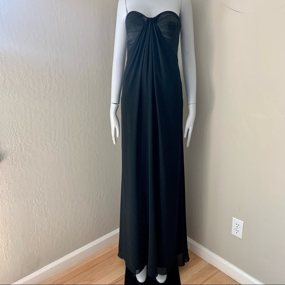 LA FEMME Black Strapless Formal Long Maxi Dress Black Tie Size 0 - Picture 4 of 15